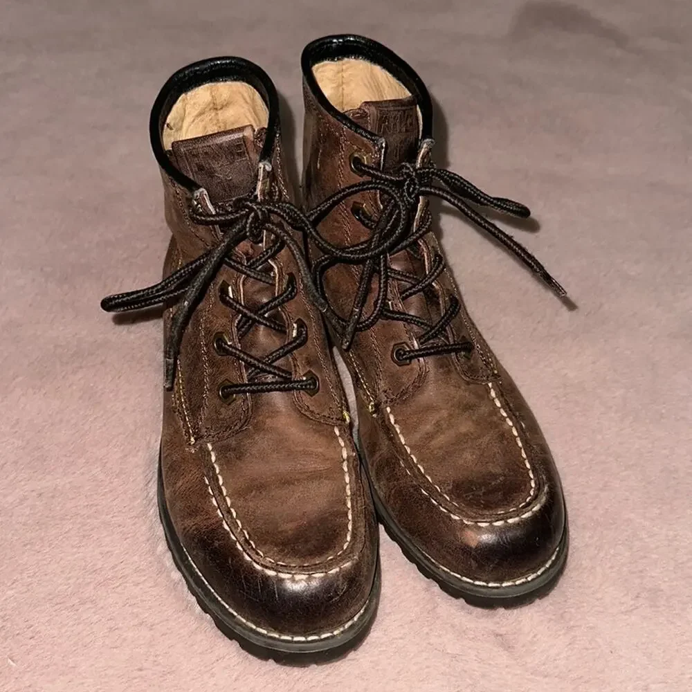 Frye Dakota Mid-Lace Kids Leather Boots Size 2